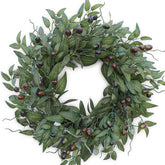 BHHDA olive wreath front door display enhances curb appeal.