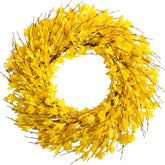 Bibelot 22-inch forsythia wreath with bright silk blooms for front door