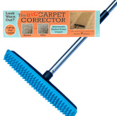 The Big Carpet Corrector on stairs lifts matted fibers with brushing action.