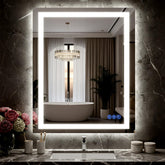 Bimno LED mirror with front and backlight for precise makeup illumination.