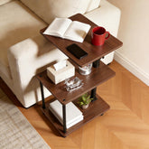 Bingyouth 360-degree swivel side table top view for easy reach of drinks and remotes.