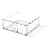 BINO Clear XL Stackable Drawer on a pantry shelf for easy visibility