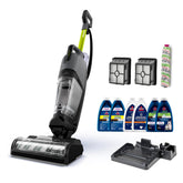 Bissell CrossWave HydroSteam Deluxe on tile floor demonstrating 3-in-1 cleaning power