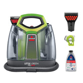 Bissell Little Green Proheat with hydro rinse tool rinses hose after use to reduce odor.