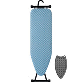 BKTD compact ironing board with 13x43 inch surface for shirts and linens.