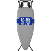 BKTD extra-wide ironing board with 48x18 inch surface for large garments
