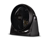 Black+Decker 7-inch turbo fan on desk for quick personal cooling