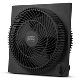 BLACK+DECKER 9-Inch frameless box fan on a desk provides personal cooling.