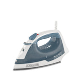BLACK+DECKER Easy Steam Compact Iron TrueGlide soleplate gliding over fabric for smooth ironing.