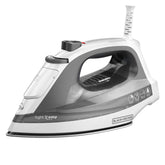 BLACK+DECKER Light N Easy IR1020S front view shows compact design for easy ironing.
