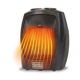Black+Decker BHDC201 front view shows a compact desk heater for desk warmth.