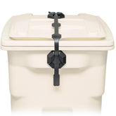 Blazer Brand Strong Strap Lid Lock securing a 32–96 gallon can, offering secure lid closure and compatibility