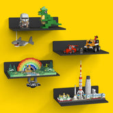 BlissBox wall-mounted brick display shelf showcases builds on a secure 11.3 × 6.3 inch surface.