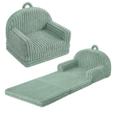 Blissful Diary toddler couch in sage green for cozy seating and imaginative play.