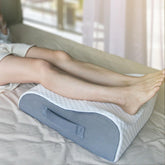 BlissfulNest leg elevation pillow side view shows ergonomic support for alignment