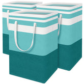 BlissTotes 3-pack laundry basket with gradient green design for family or dorm storage