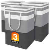 BlissTotes 3-pack standing laundry baskets for organized sorting