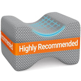 BlissTrends knee pillow between knees for side sleeping support and alignment.