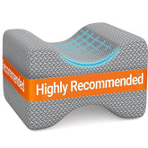 BlissTrends memory foam knee pillow for side sleepers supports spinal alignment.