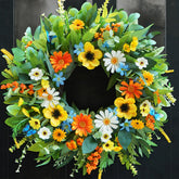 Bloeien Spring-Summer Wreath Front Door 24inch adds seasonal curb appeal.