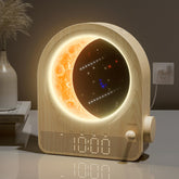 blonbar Sunrise Alarm Clock front view with moon lamp, gentle dawn.