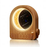 blonbar Sunrise Alarm Clock front view with woodgrain finish for natural wake-up