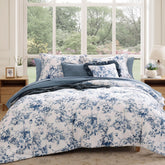 BLOOMHAVEN king comforter with delphine floral design for timeless elegance.