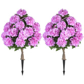 BLOSMON Hydrangea Topiary 33in pink ball tree for elegant front porch decor