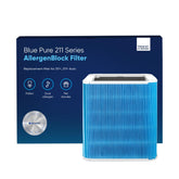 BLUEAIR Blue Pure 211+ AllergenBlock filter, front view, ready for quick replacement.