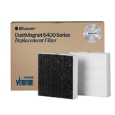 Blueair DustMagnet 5400 ComboFilter top view showing dual filters for efficient air cleaning.