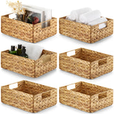 BLUEWEST water hyacinth basket collection on a shelf for organized storage