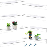 Blulu 8pc acrylic floating shelves display books and save wall space