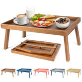 Bmboryxa Large Bed Tray with stability bar keeps meals steady on the bed.