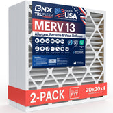 BNX TruFilter 20x20x4 filter demonstrates compact size for efficient HVAC replacement
