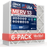 BNX TruFilter front view, 18x18x1 filter designed for HVAC airflow improvement