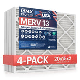 BNX TruFilter MERV13 filter close-up showing electrostatic media for cleaner air
