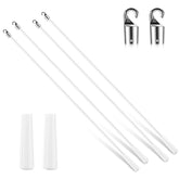 Bokon white fiberglass blind wand with hook and handle for easy vertical blind replacement.
