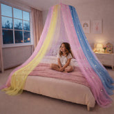 Bollepo bed canopy glowing stars closeup showing enchanted night glow for bedtime magic