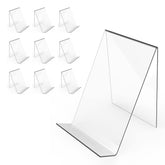 Boloyo acrylic book stand front view for clear, discreet display.