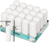 Bolsius white pillar candles, 2x6 set, clean-burning for dinner ambiance