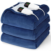 Bomova heated blanket queen size on bed with dual controls for customizable warmth