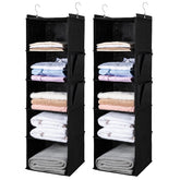 BOOMIBOO 5-tier hanging organizer displaying ample closet storage.