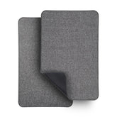 Bosap bath mat ultra-thin with rubber backing fits under doors for smooth closing.