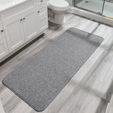 Bosap bath mat under door shows ultra-thin profile for seamless door clearance.