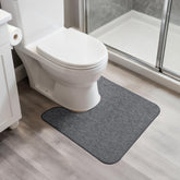 Bosap U-shaped toilet rug with absorbent top layer for fast water pickup