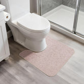 Bosap U-shaped toilet rug ultra-thin beige aids easy door clearance