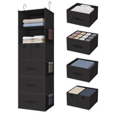 Bosuelife 6-shelves hanging organizer showing organized wardrobe space