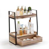 Boulphia bathroom organizer with 2-tier drawers keeps vanity items organized.
