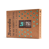 Boveda 75% pack inside a humidifier box maintains stable humidity for items.