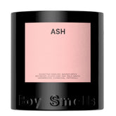 Boy Smells Ash Jar Candle 9oz close-up of charcoal core for rich ambience.